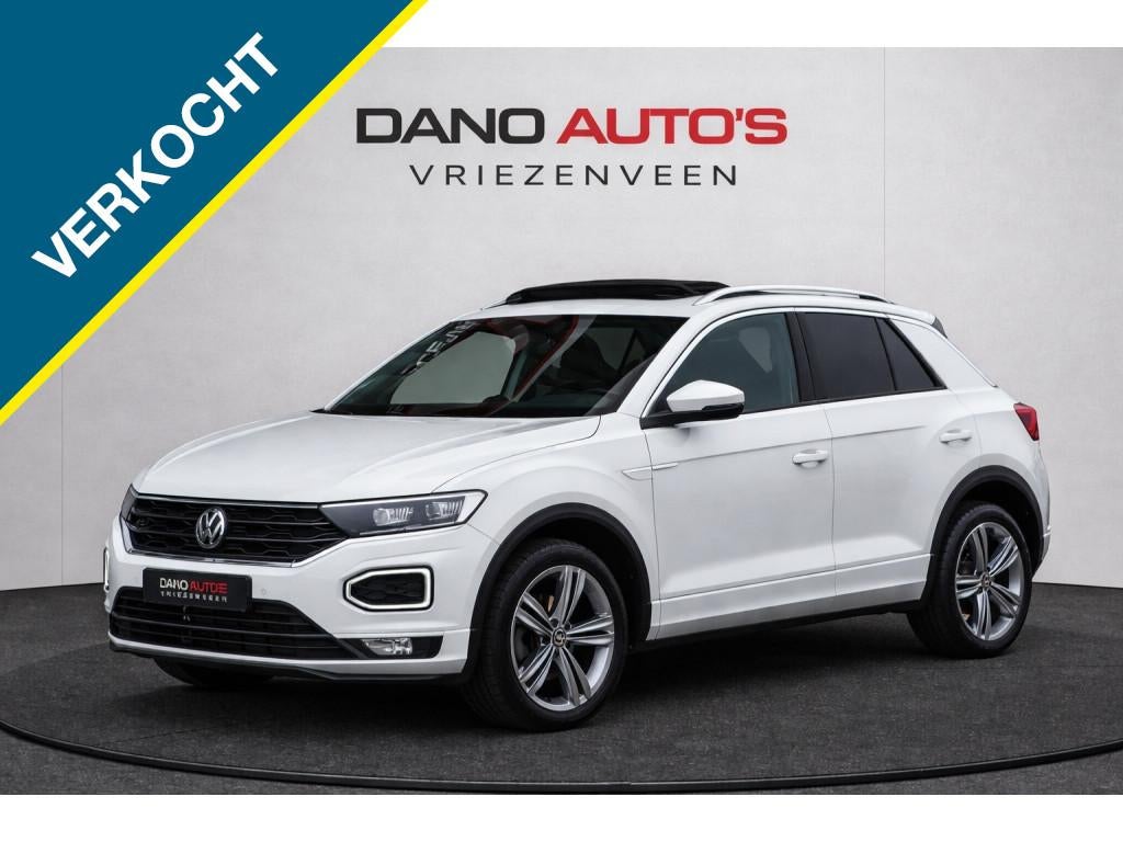 Volkswagen T-Roc 1.5 TSI DSG R-Line Pano/Camera/LED/Trekhaak, 1254 kg, 4 cilinders, 150 pk, Leder en Stof