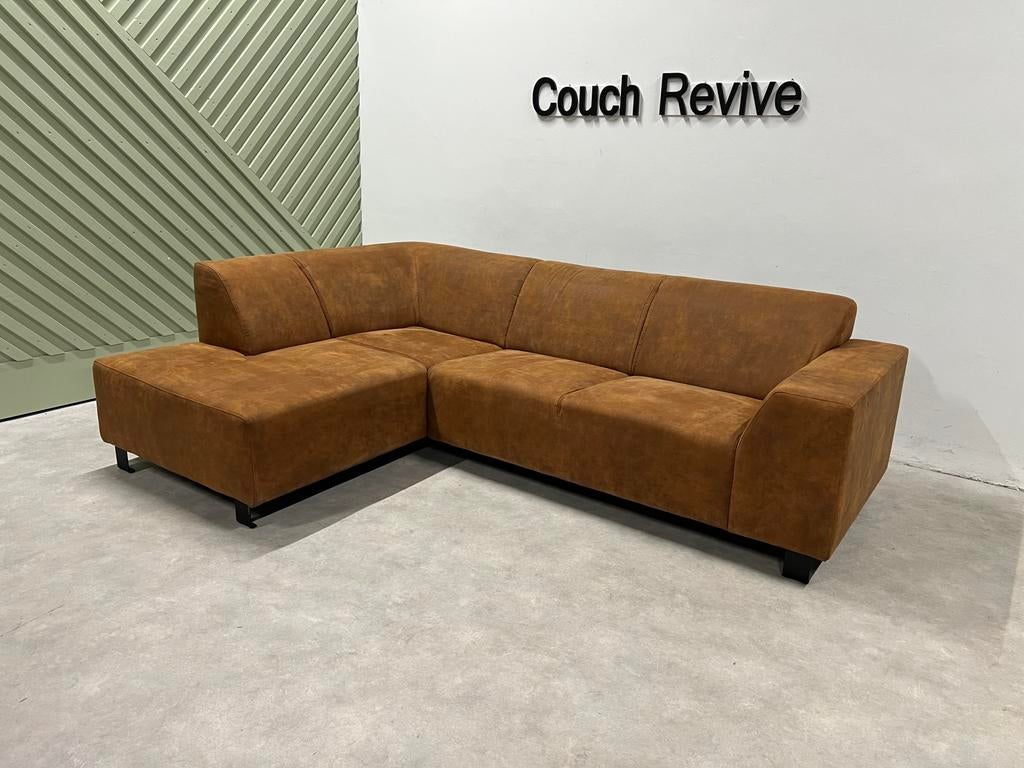 GRATIS LEVERING Microleer Hoekbank 255x180 REFURBISHED, Verzenden, Zo goed als nieuw, 150 cm of meer, Vierpersoons of meer