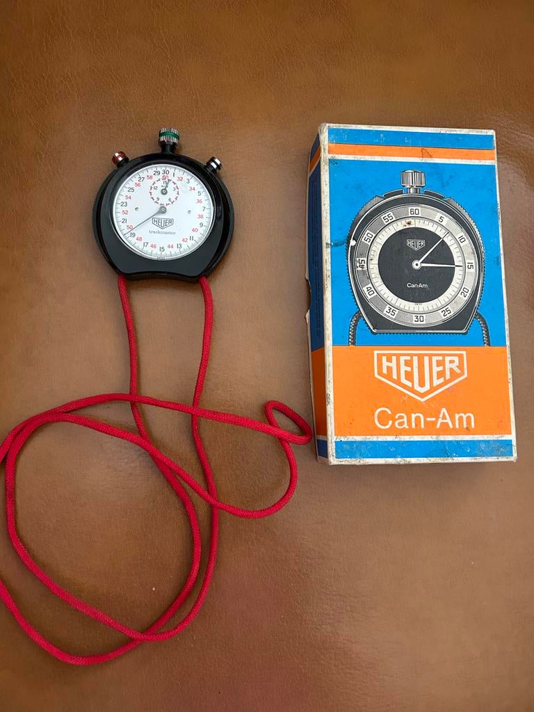 Heuer Stopwatch Can-Am met originele verpakking, Ophalen of Verzenden, Zo goed als nieuw, TAG Heuer, Kunststof