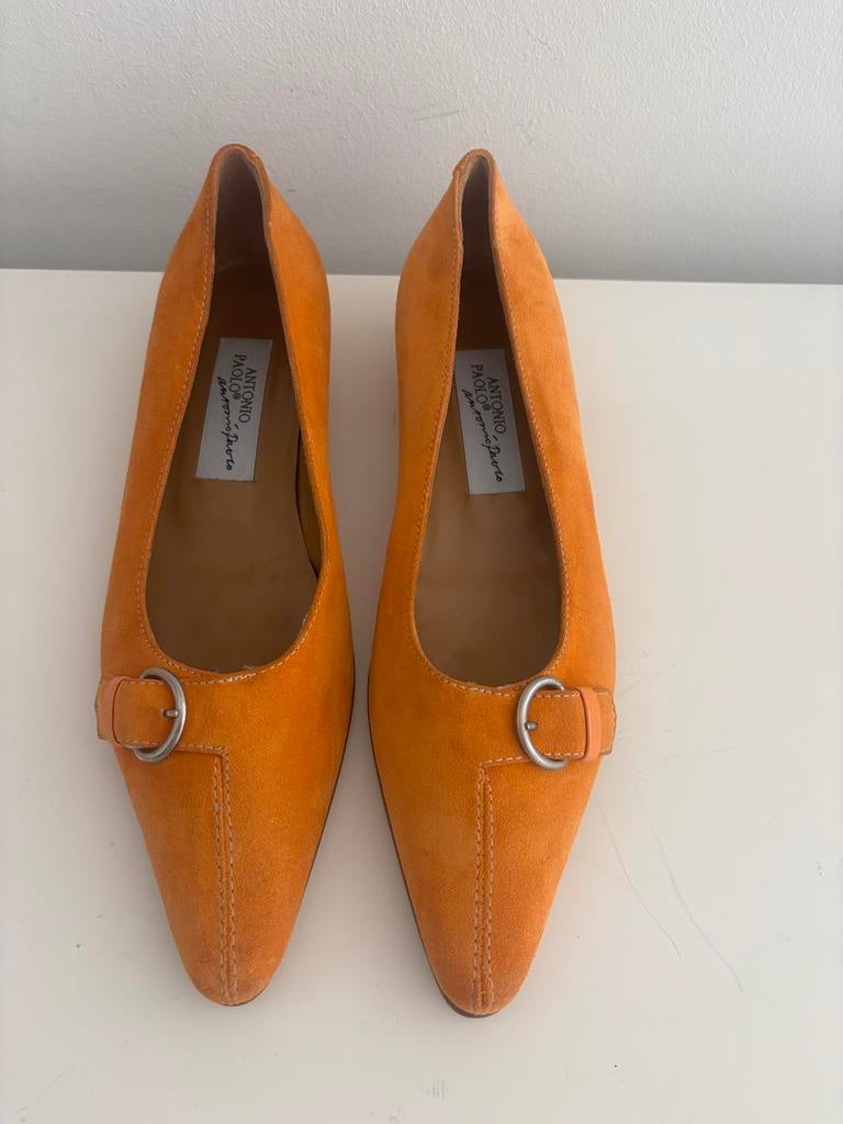 Oranje suède ballerina’s, NIEUW, maat 37, Antonio Paolo, Kleding | Dames, Schoenen, Verzenden, Nieuw, Oranje, Ballerina's