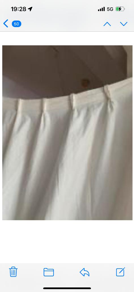 Overgordijn Ecru kant en klaar ongebleekt katoen, Ophalen of Verzenden, Zo goed als nieuw, Minder dan 100 cm