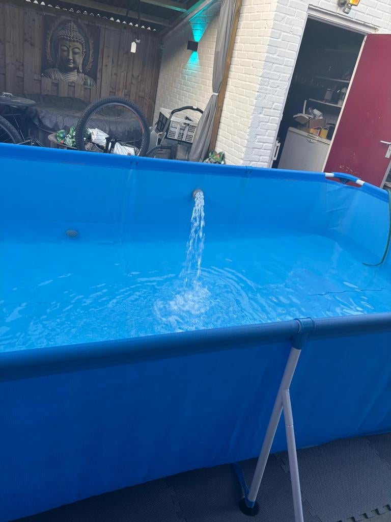 Zwembad met stofzuiger 4x2.11x81 1 seizoen gebruikt, Tuin en Terras, Zwembaden, Gebruikt, 200 tot 300 cm, 80 tot 120 cm, Ophalen of Verzenden