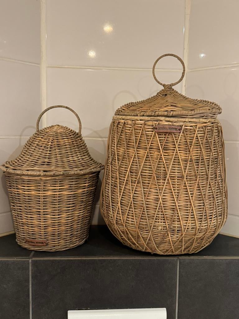 Riviera Maison manden set, Ophalen of Verzenden, Zo goed als nieuw, Rond, Riet