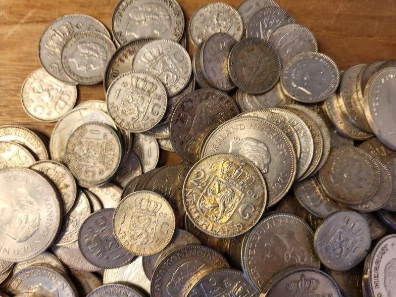 Nederland 1 kilo zilveren munten mix, Koningin Juliana, Setje, Zilver, Overige waardes