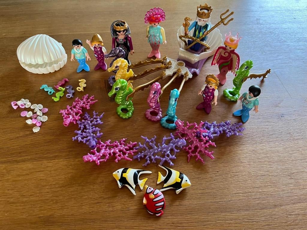 Playmobil zeemeerminnen met koets met zeepaardjes, Ophalen of Verzenden