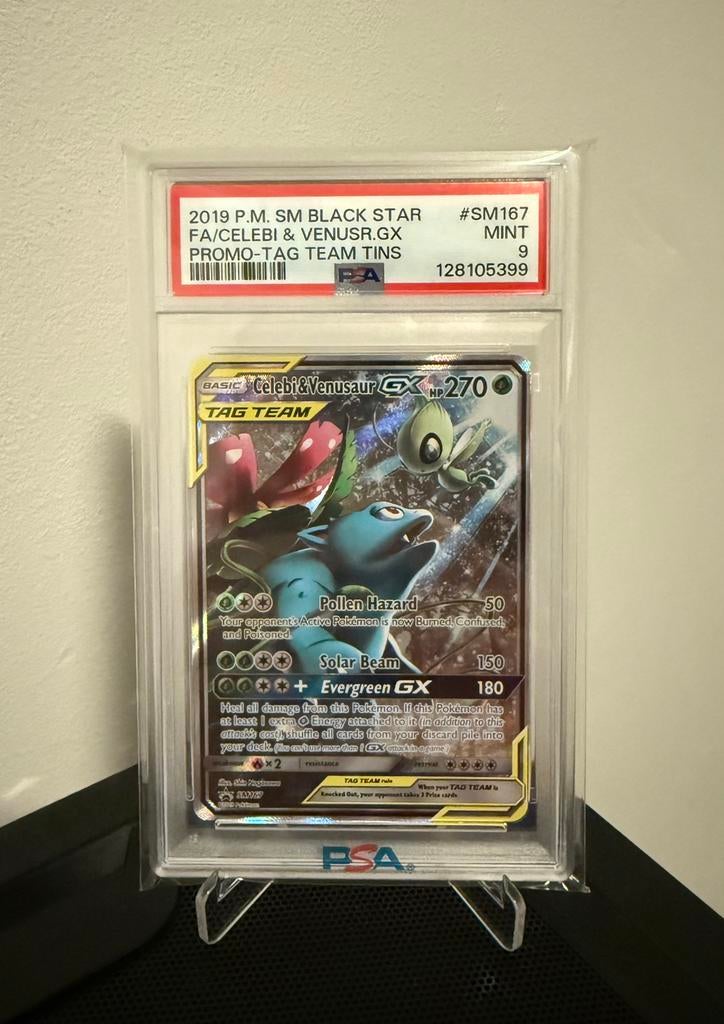 Celebi & Venusaur GX #SM167 - PSA 9 MINT, Ophalen of Verzenden, Zo goed als nieuw