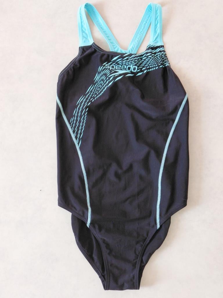 Speedo Badpak Maat 44 - Zwart met Blauwe Details, Kleding | Dames, Badmode en Zwemkleding, Zwart, Badpak, Zo goed als nieuw, Speedo