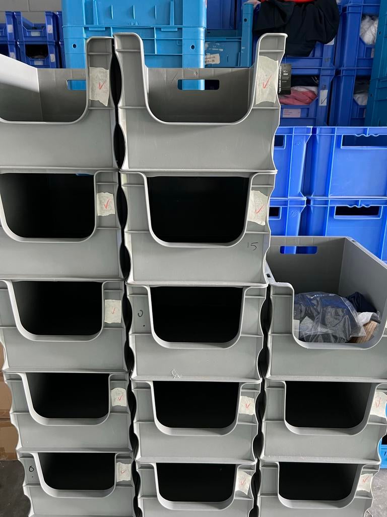 Euro stapelbakken Schaefer 400x300x220mm - Blauw & Grijs, Ophalen