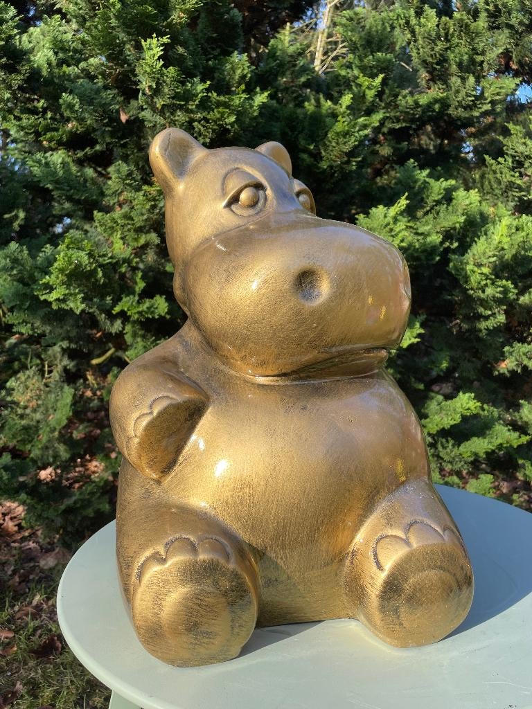 Beeld nijlpaard, hippo, moomin, tuin, zwembad, vijver 50cm, Tuin en Terras, Tuinbeelden, Ophalen, Nieuw, Kunststof, Dierenbeeld