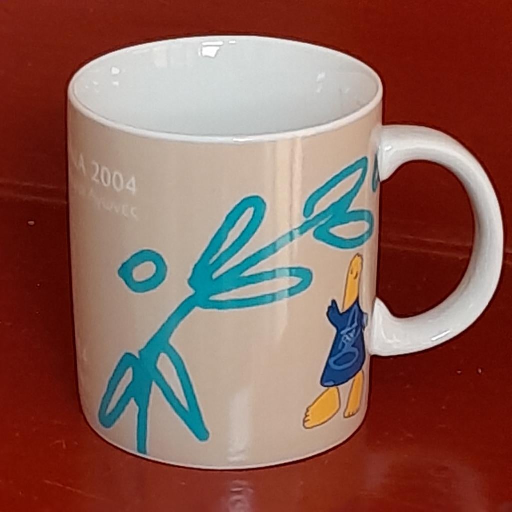 2004 Olympics Athens Greece Koffie Mok, Huis en Inrichting, Keuken | Servies, Gebruikt, Overige typen, Ophalen of Verzenden, Overige stijlen