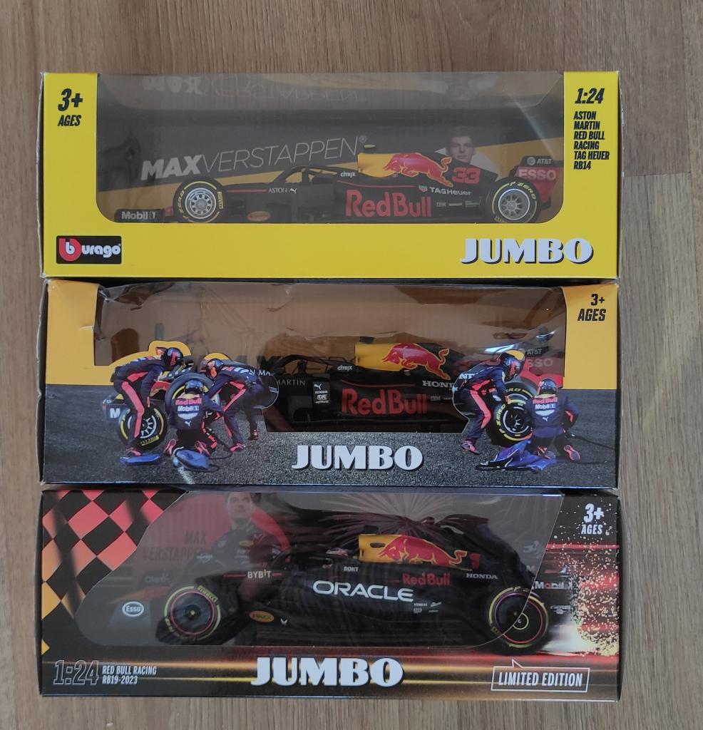 Bburago Jumbo Redbull RB14,RB16 en RB19 van Max Verstappen, Ophalen of Verzenden, Nieuw, Auto, Bburago