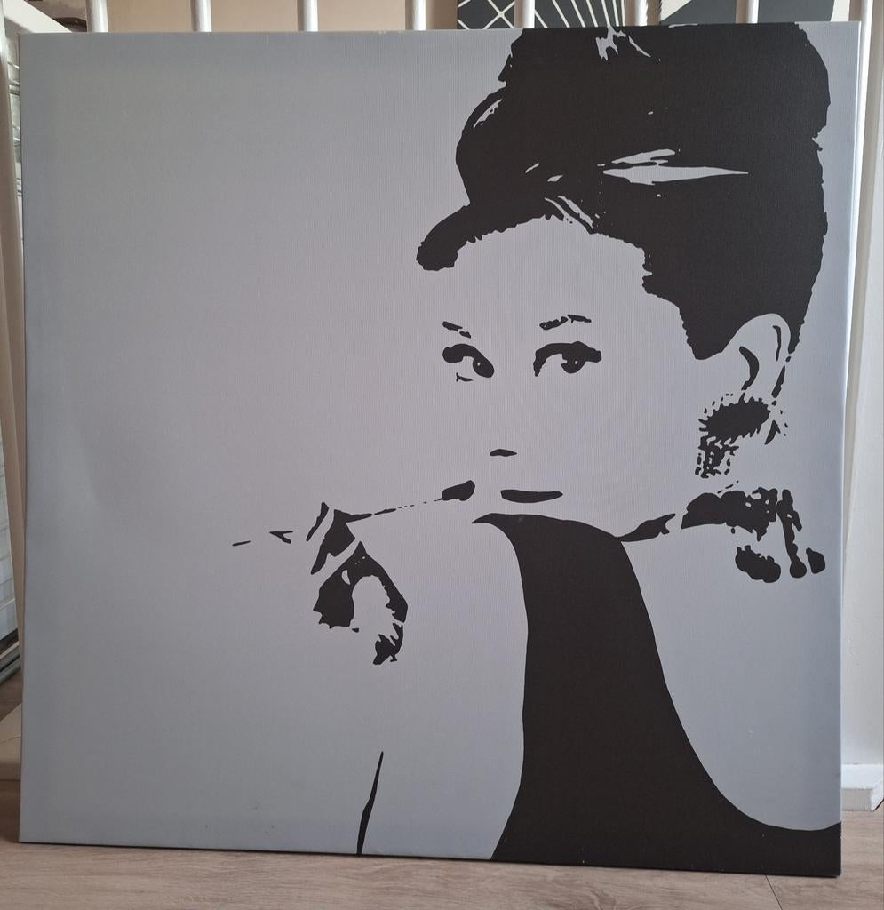 IKEA Pjätteryd Canvas Audrey Hepburn 90x90cm, Ophalen, 75 tot 100 cm, 75 cm of meer, Print