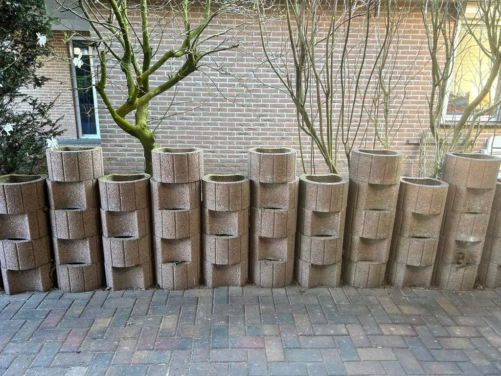 Stapelbare beton plantenbakken / stapelblokken, Ophalen, Gebruikt, Minder dan 30 cm, Minder dan 60 cm
