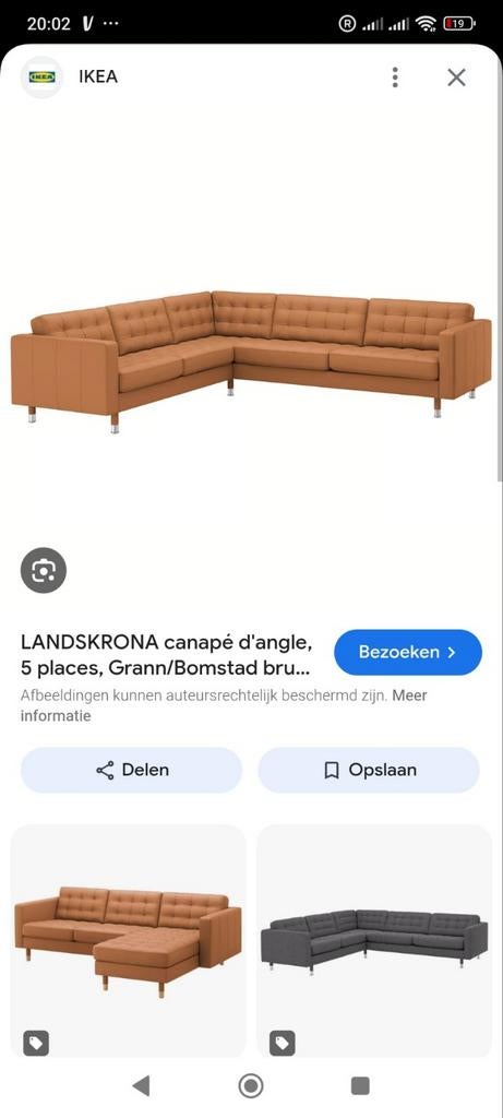 Bank van Ikea zgan het is leer bank, Ophalen of Verzenden, Zo goed als nieuw, Minder dan 150 cm