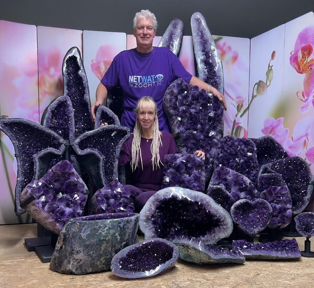 Amethist geodes , Geodes in diversen maten en prijzen, Ophalen of Verzenden, Mineraal