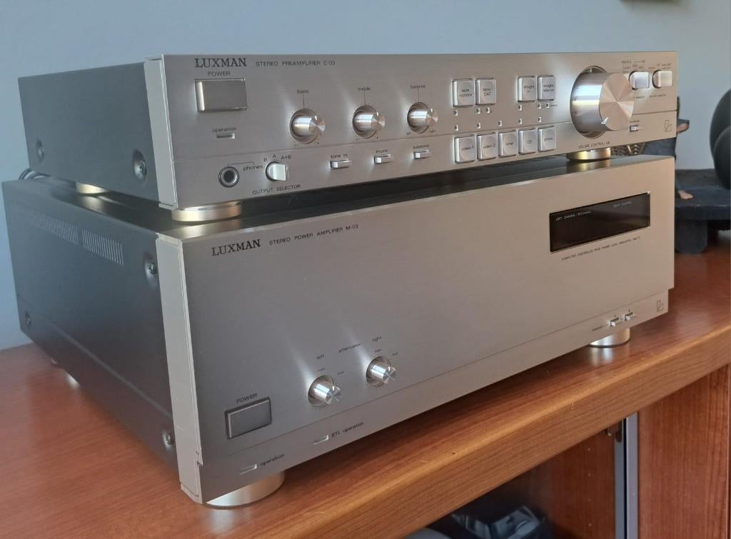 LUXMAN C-03 + M-03, Gebruikt, 120 watt of meer, Stereo, Ophalen