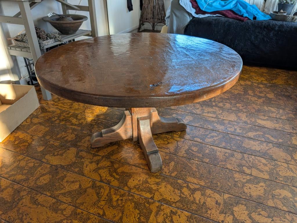 Mooie handgemaakte eikenhouten salontafel. ., Ophalen, 100 tot 150 cm, 50 tot 100 cm, Minder dan 50 cm