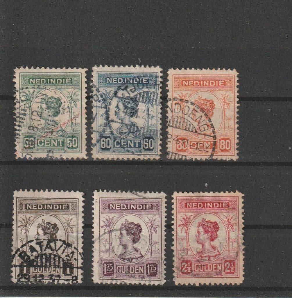 Nederlands Indië 1913. NVPH 129 t/m 134, Gestempeld., Verzenden, Gestempeld, Nederlands-Indië