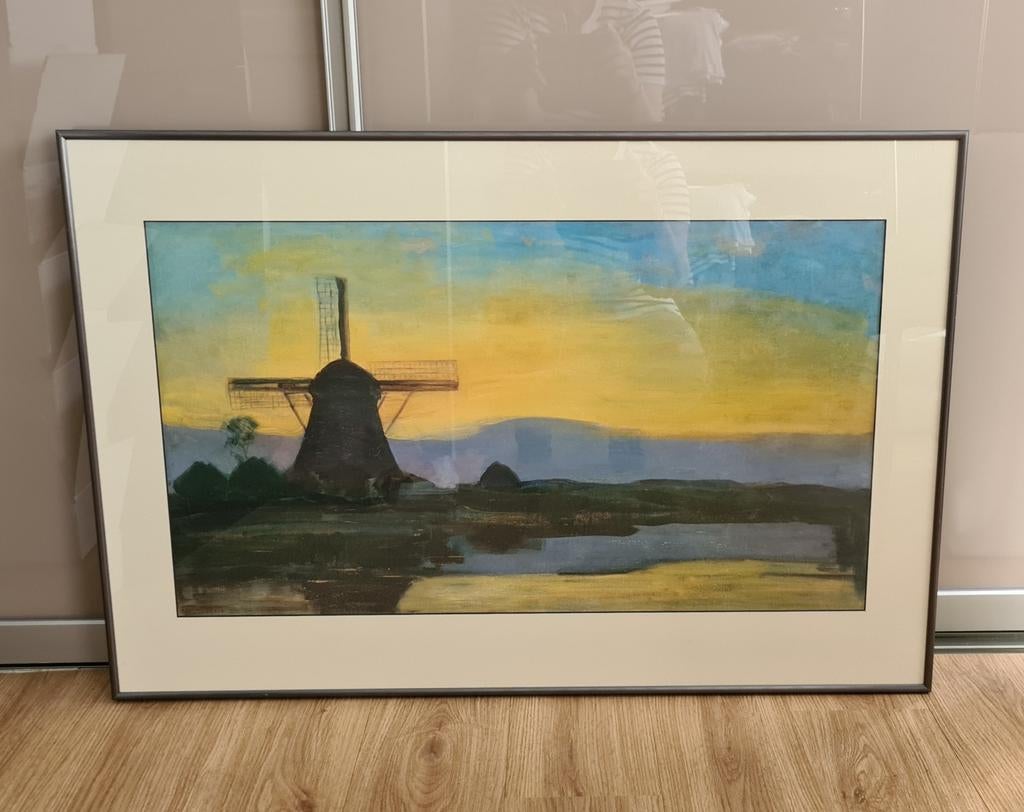 Sfeervolle Piet Mondriaan reproductie – "Molen bij Avond" –, Antiek en Kunst, Kunst | Schilderijen | Klassiek, Ophalen