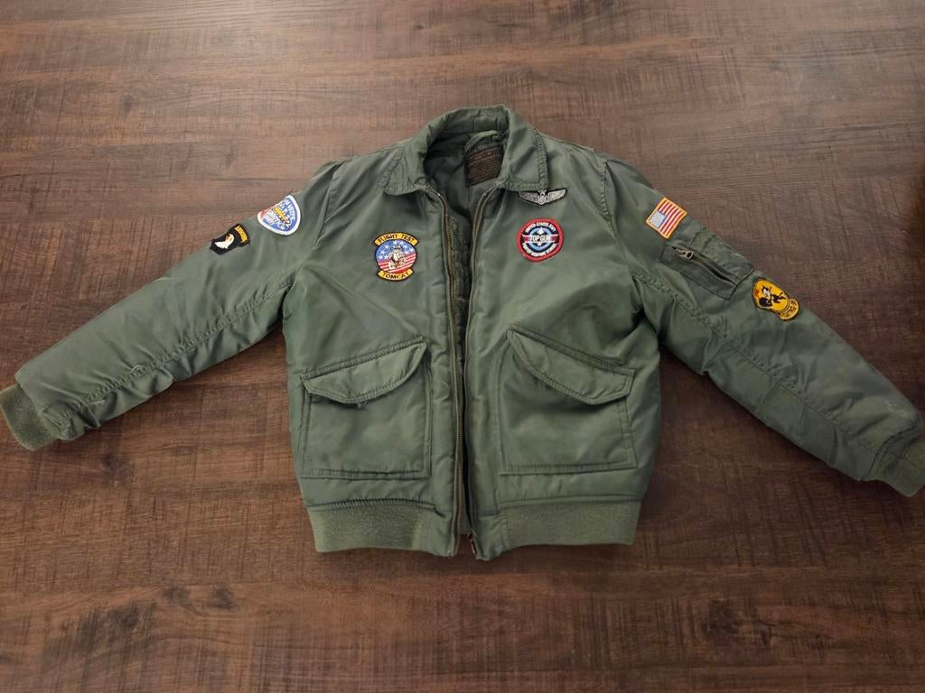 Gebruikt kinderjack - stoer pilotenjack, Ophalen of Verzenden, Gebruikt, Onbekend, Jongen of Meisje