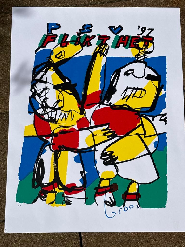 Herman Brood PSV '97 zeefdruk, Ophalen of Verzenden