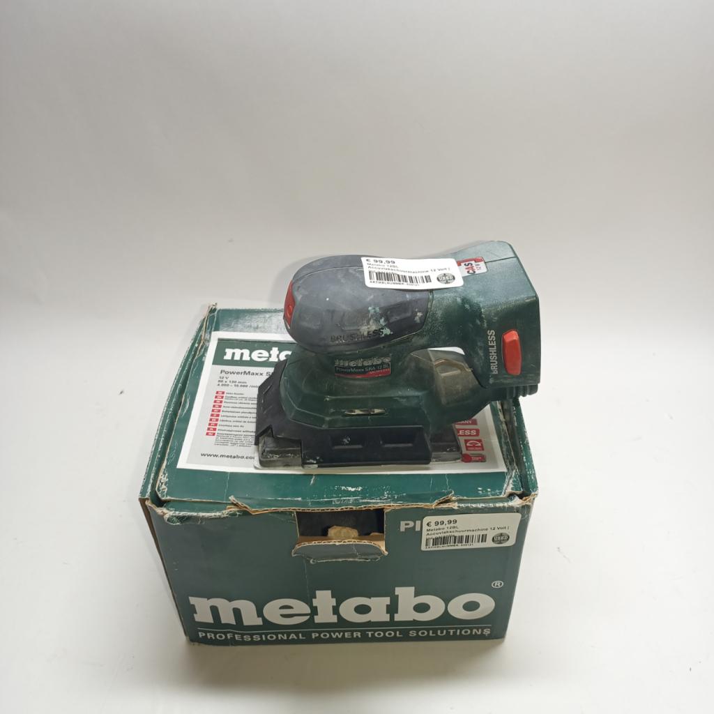 Metabo 12BLvlakschuurmachine 12Volt Body | inc garantie, Metabo, Zo goed als nieuw, Support@metabo.com, Metabo Corporation, Metabo-Werke GmbH, 
72622 Nürtingen
Germany