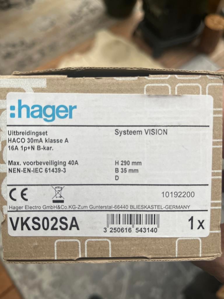 Hager Aardlekautomaat 16A 30mA, Ophalen of Verzenden, Nieuw, Overige typen