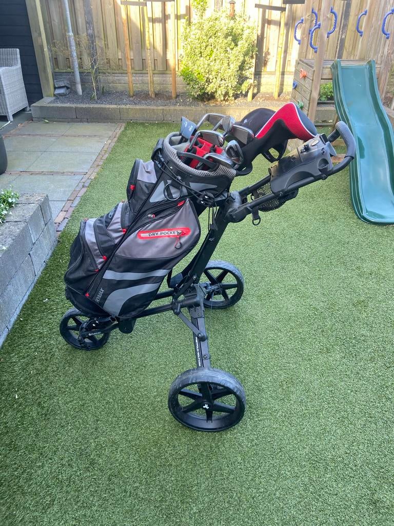 Complete golfset met golftrolley, Ophalen, Gebruikt, Set