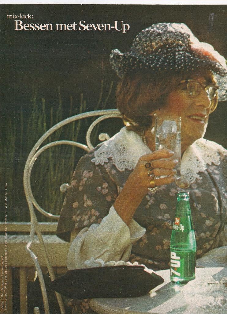 Retro reclame 1974 7Up Seven-Up frisdrank met 'n ticje, Verzamelen, Verzenden, Overige typen