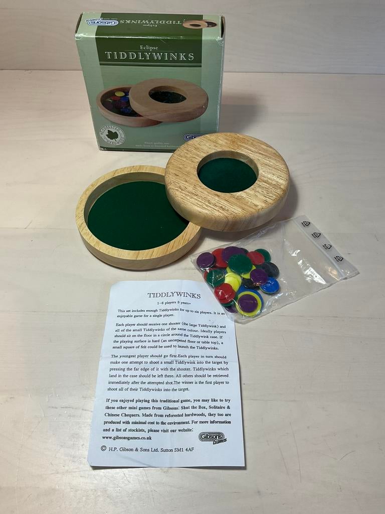 Gibsons Games Tiddlywinks vlooienspel, Ophalen of Verzenden, Zo goed als nieuw