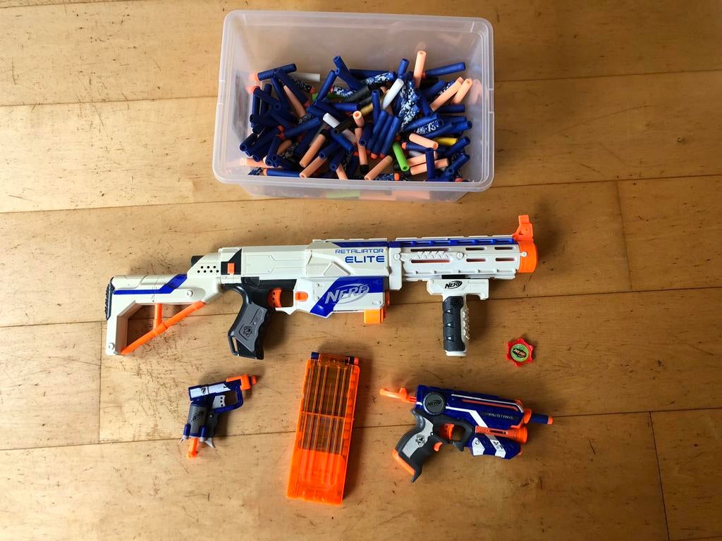 Nerf geweer en pistolen, Ophalen of Verzenden, Gebruikt