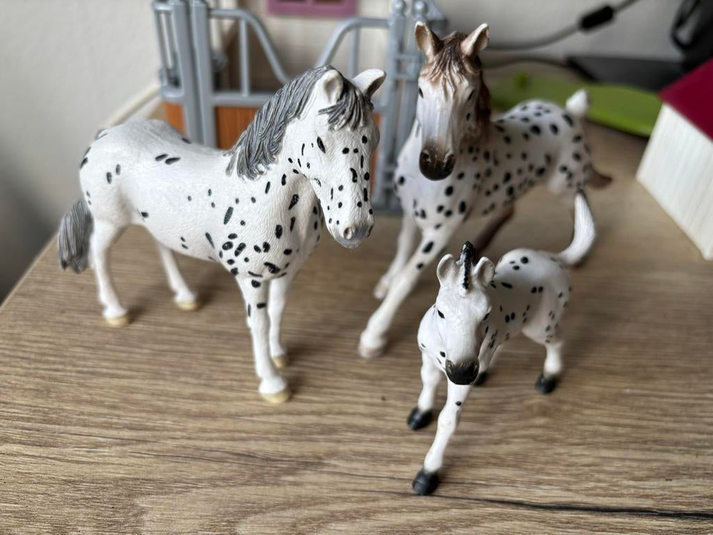Schleich schimmel hengst merrie en veulen, Ophalen of Verzenden, Gebruikt, Jongen of Meisje