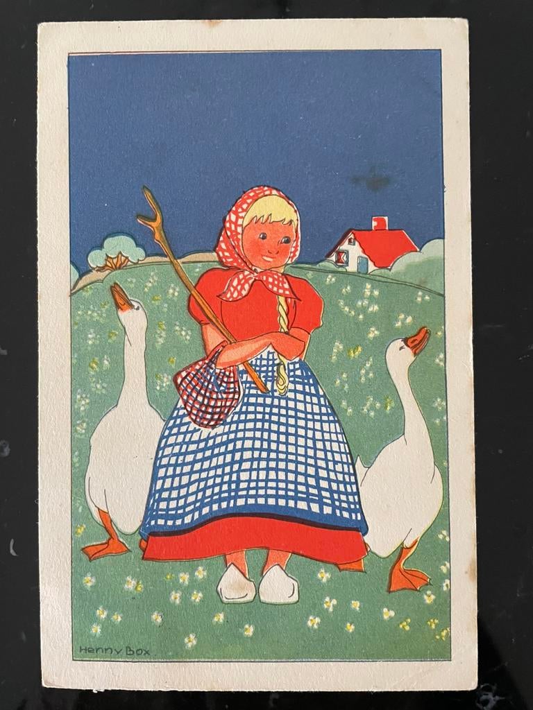 HENNY BOX - meisje met ganzen, Ophalen of Verzenden, Gelopen