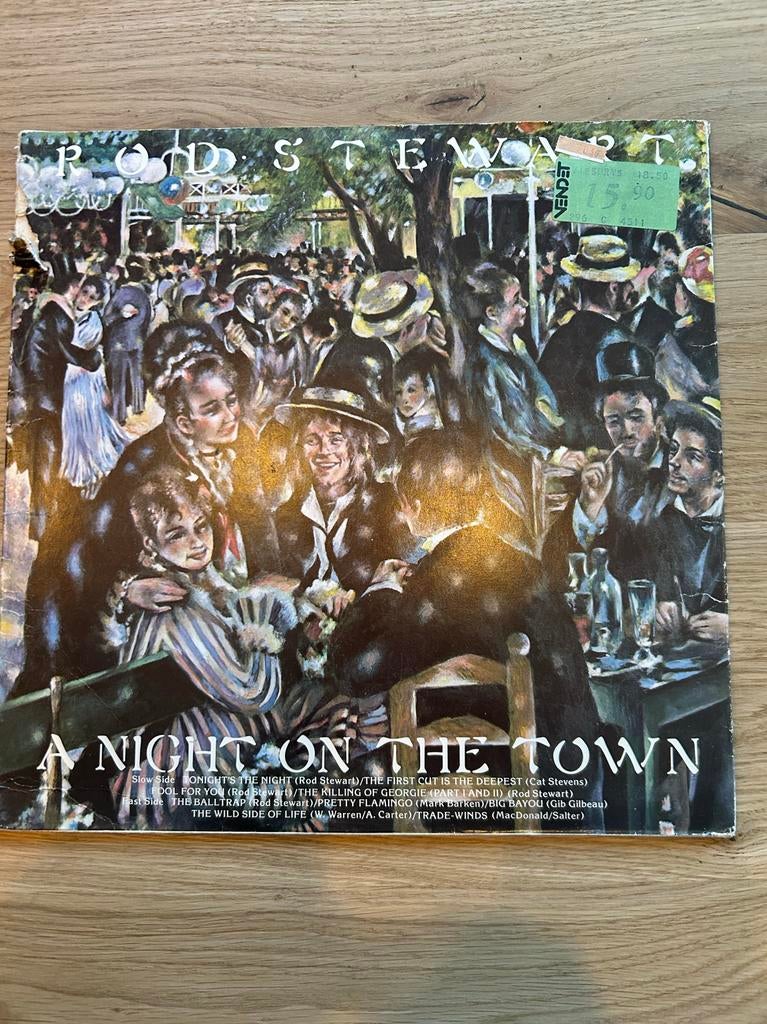 LP Rod Stewart - A Night On The Town, Cd's en Dvd's, Vinyl | Pop, Gebruikt, 1970 - 1979, 12 inch, Fotohoes