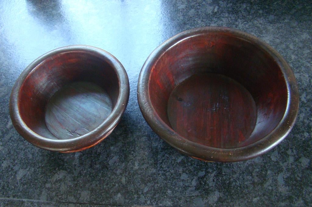 Nieuwe houten ronde schalen (2 st.), Schaal, Rond, Nieuw, Ophalen of Verzenden