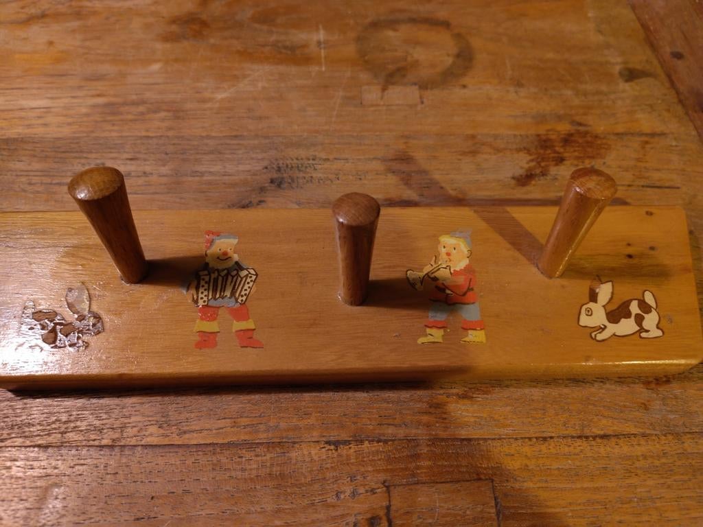 Vintage houten kinderkapstok, Ophalen, Gebruikt, Wanddecoratie