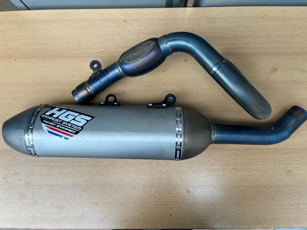 HGS uitlaat Titanium KTM SXF450-HQV FC450 "19 t/m "'22, Motoren, Gebruikt, Hunnenpad 9, Info@hgs.com, HGS