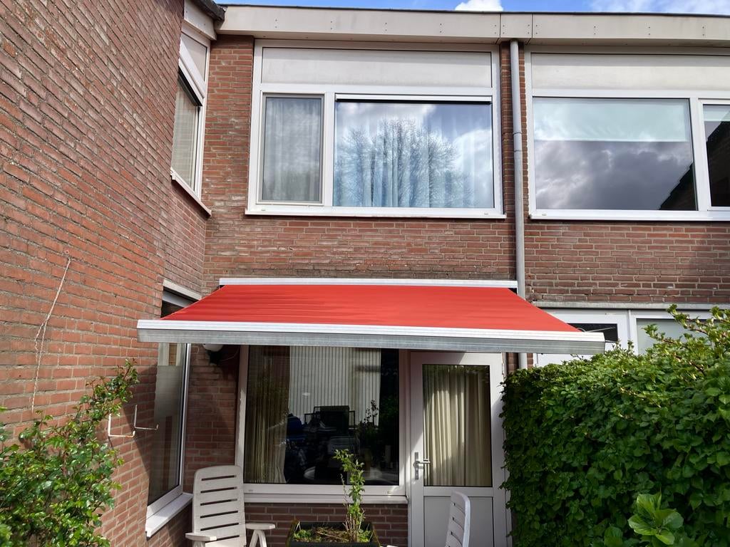 Weg voor 14-4!! Elektrisch knikarm zonnescherm, 285 breed, Tuin en Terras, Zonneschermen, Ophalen, Gebruikt, Elektrisch, 150 tot 300 cm