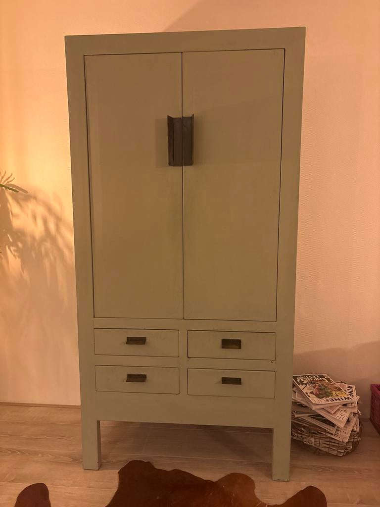Chinese bruidskast mintgroen - 200x100x55 cm, Huis en Inrichting, Ophalen, Gebruikt, 100 tot 150 cm, 200 cm of meer