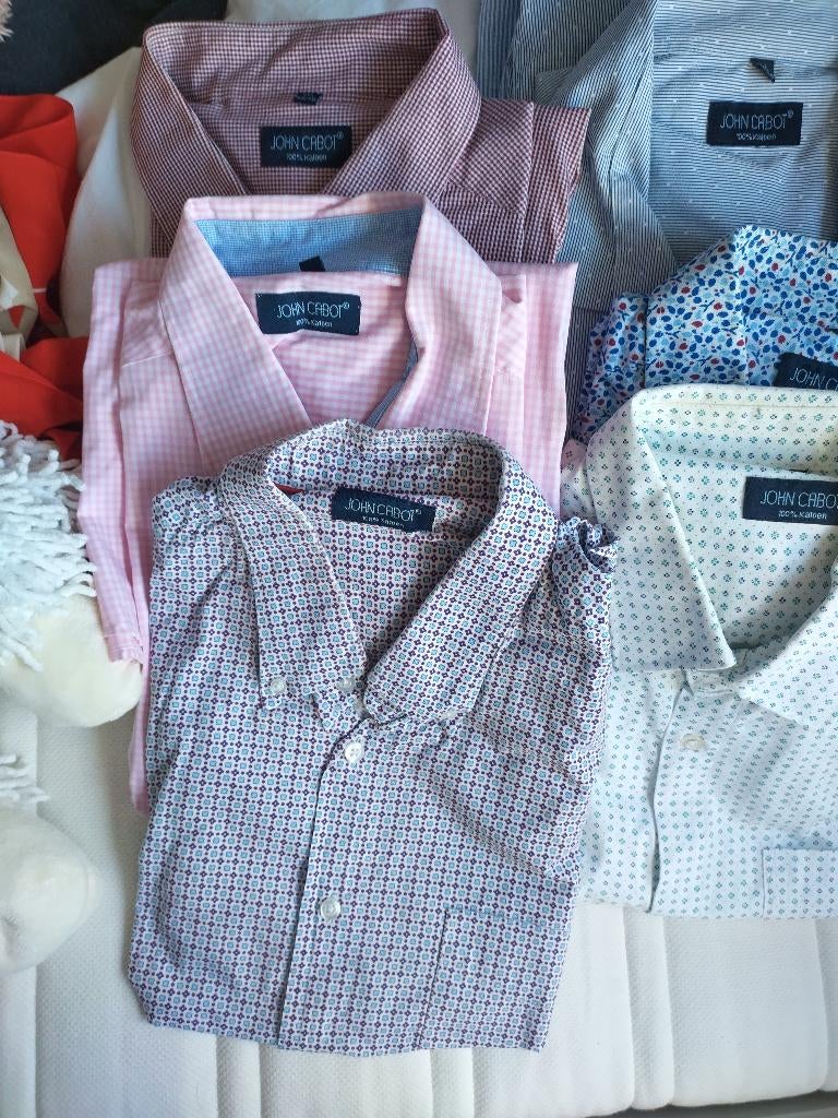 Overhemden van John Cabot maat xxl 45-46 lange mouw, Blauw, Ophalen of Verzenden, Overige halswijdtes, John Cabot