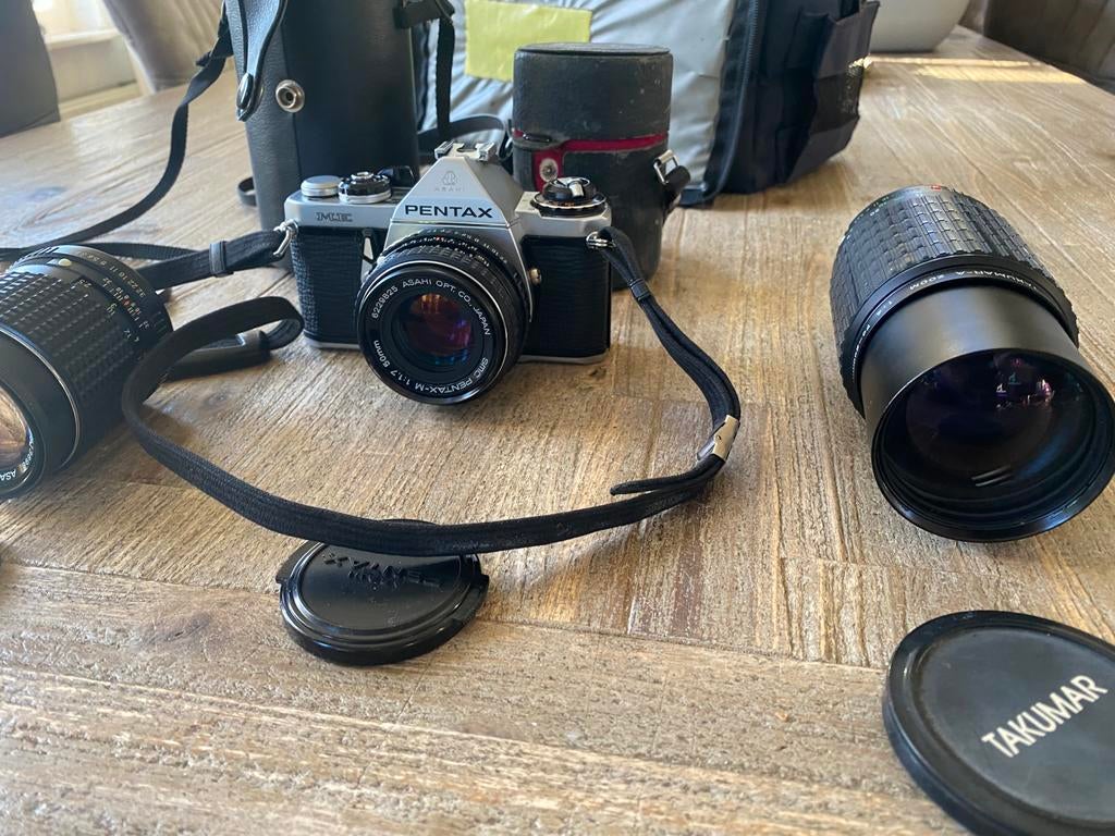 Pentax ME set met pentax lenzen, Ophalen of Verzenden, Gebruikt, Spiegelreflex, Pentax