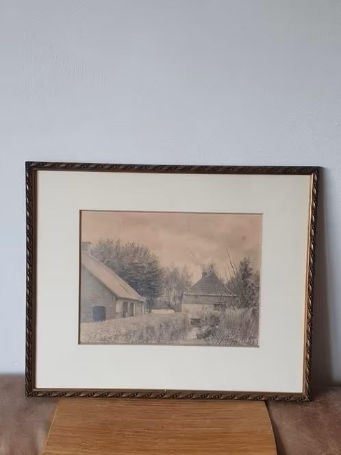 Orig grafiet tekening Cornelis Stroo Hilversum, Antiek en Kunst, Kunst | Tekeningen en Foto's, Ophalen