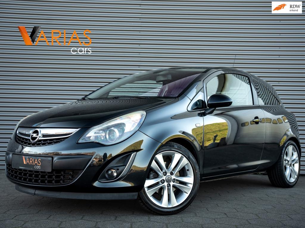 Opel Corsa 1.4 Turbo Cosmo Navi, Euro 5, Stof, Gebruikt, Zwart