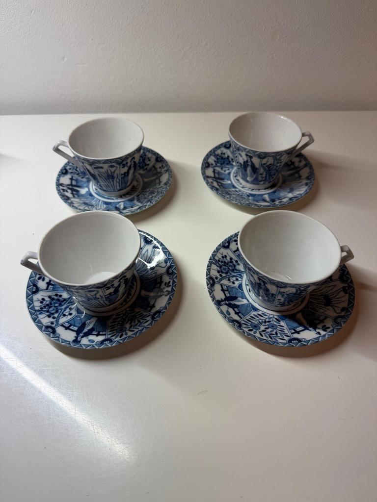 Kop en schotels, blauw wit, Ophalen of Verzenden