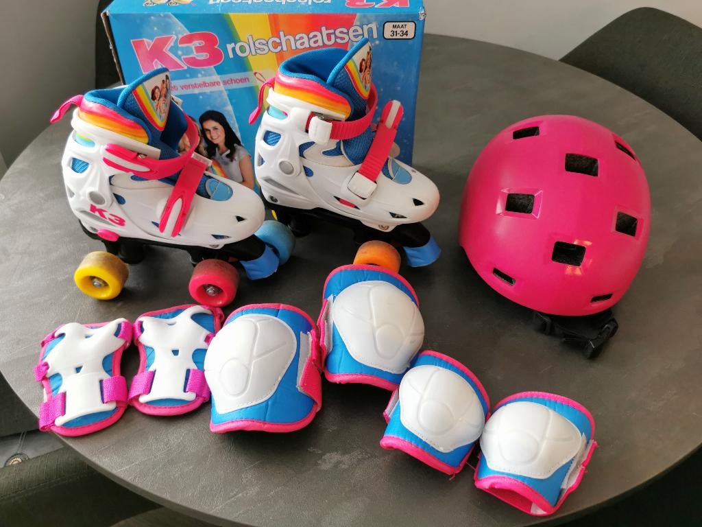 K3 rolschaatsen + bescherming maat 31-34, Ophalen, Gebruikt, Kinderen