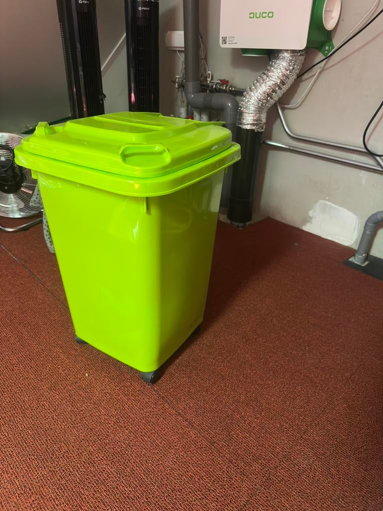 Lime groene mini container, Ophalen, Kunststof, 50 tot 75 cm, Zo goed als nieuw