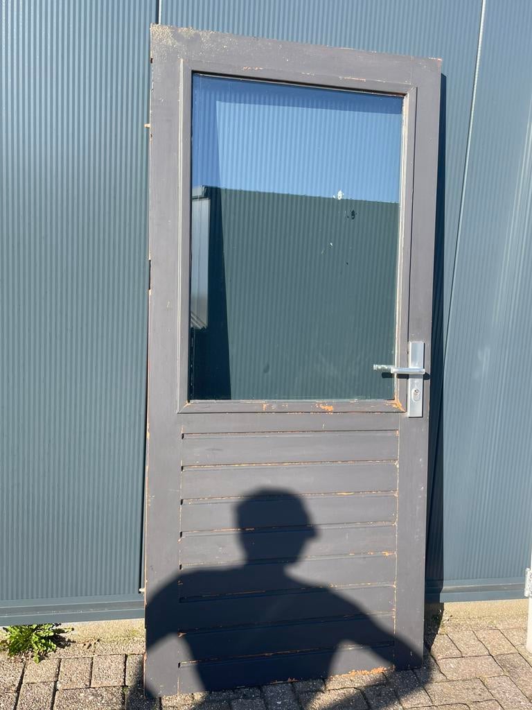 Knappe deur met dubbelglas 201.5x 92, Ophalen, Zo goed als nieuw