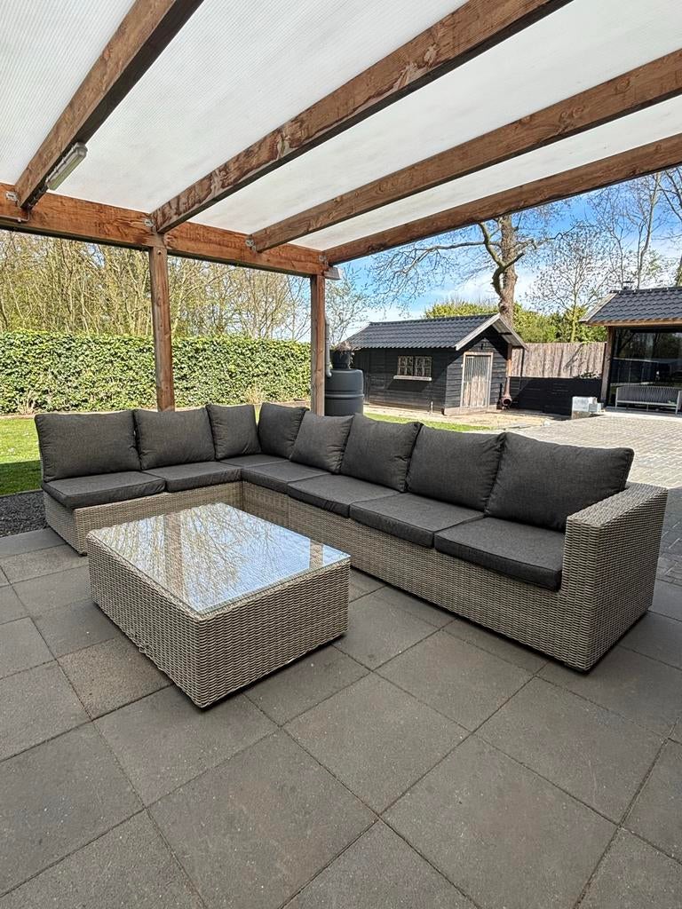 Bellagio Loungeset 370x215 cm met salontafel, Ophalen, Gebruikt, Meer dan 8 zitplaatsen, Loungeset