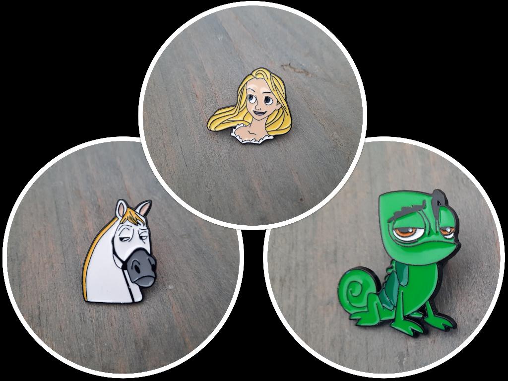 3 leuke pins van de tekenfilm Rapunzel te koop, Ophalen of Verzenden, Nieuw, Overige onderwerpen, Speldje of Pin