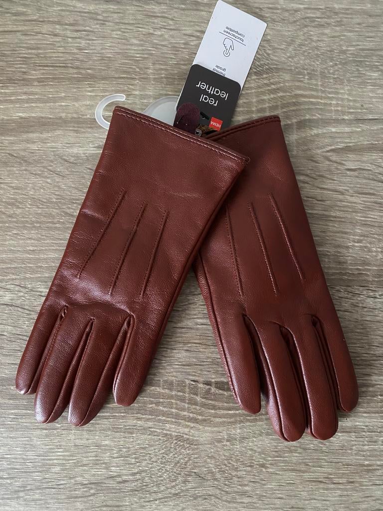 Leren handschoenen bordeaux maat: S, Kleding | Heren, Mutsen, Sjaals en Handschoenen, Ophalen of Verzenden, Nieuw, Maat 46 (S) of kleiner